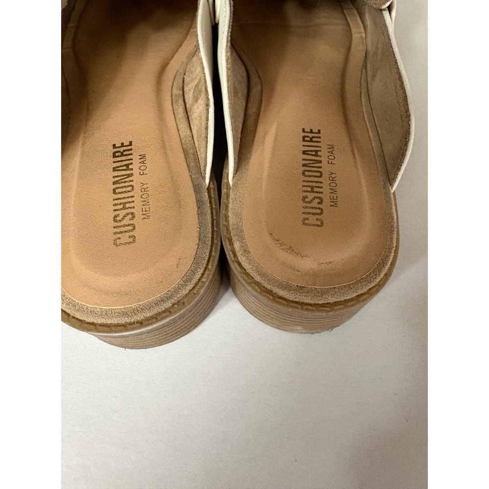 Cushionaire Womens Memory Foam Mule Loafers Cream Faux Suede‎ Size 7W - Picture 7 of 10